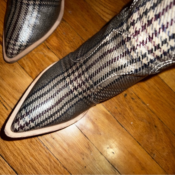 FENDI PLAID LONG COWBOY BOOTS WESTERN - Picture 13 of 16